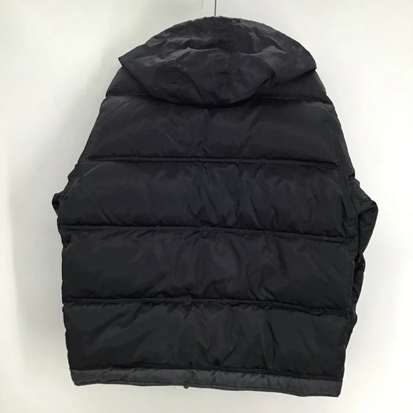 Gap Hooded Down Puffer Jacket Fleece Collar Winter Warm Black/Gray Size Small - Picture 2 of 8
